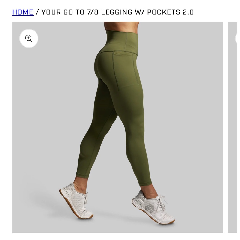 Olive Green Leggings with Pockets